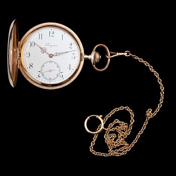 FICKUR, savonett, Longines, 14 K med ankarlänk, 18 K, 1900-talets första hälft. Länkens vikt 13 g.