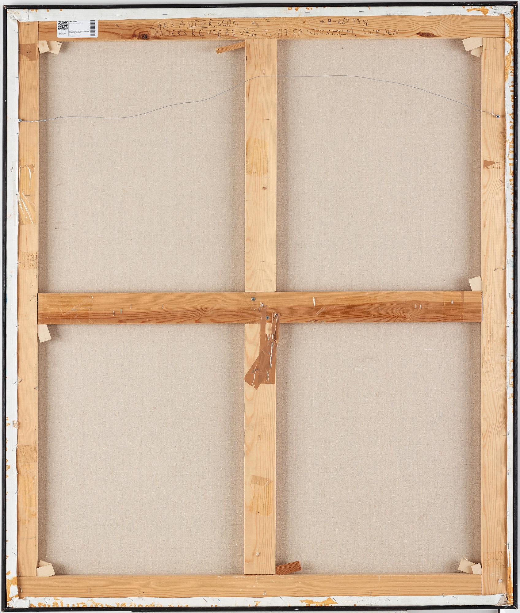 LARS ANDERSSON, oil on canvas, signed on verso.