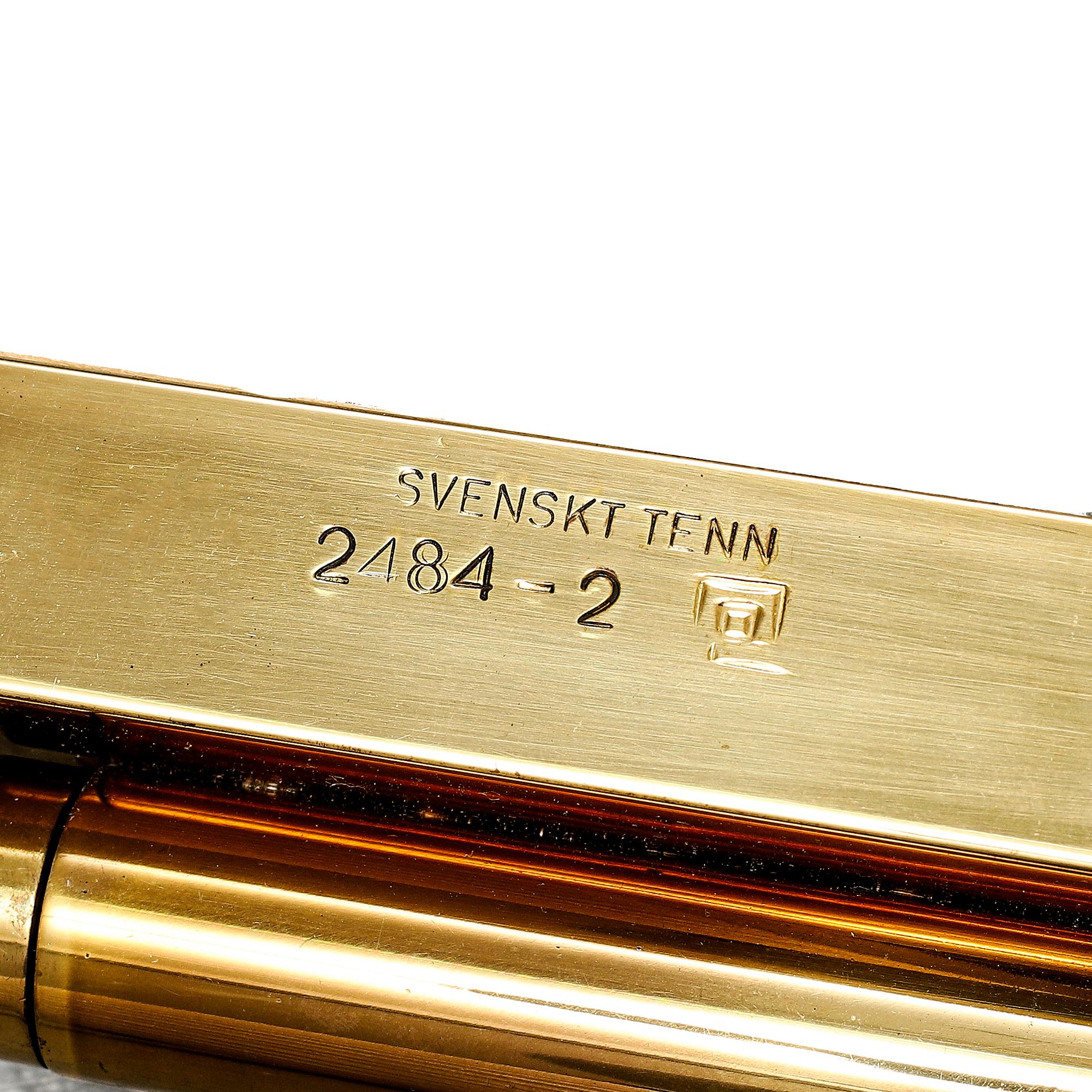 Josef Frank, a pair of brass wall lamps no 2484, Svenskt Tenn, Sweden.