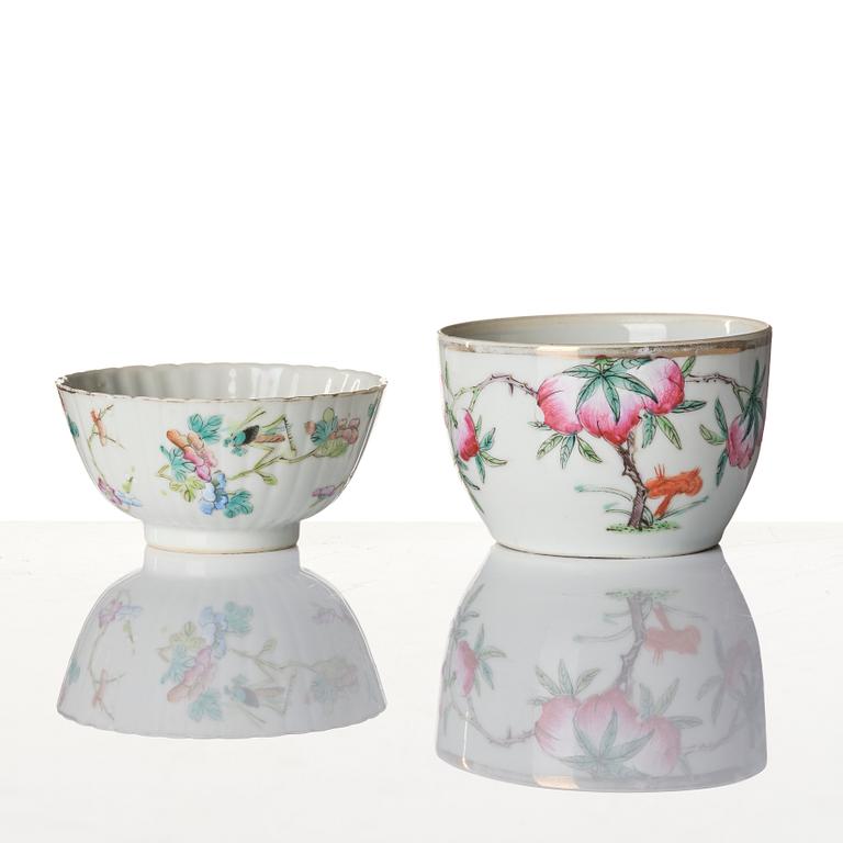 Parti, sex delar, porslin. Sen Qingdynasti/tidigt 1900-tal.