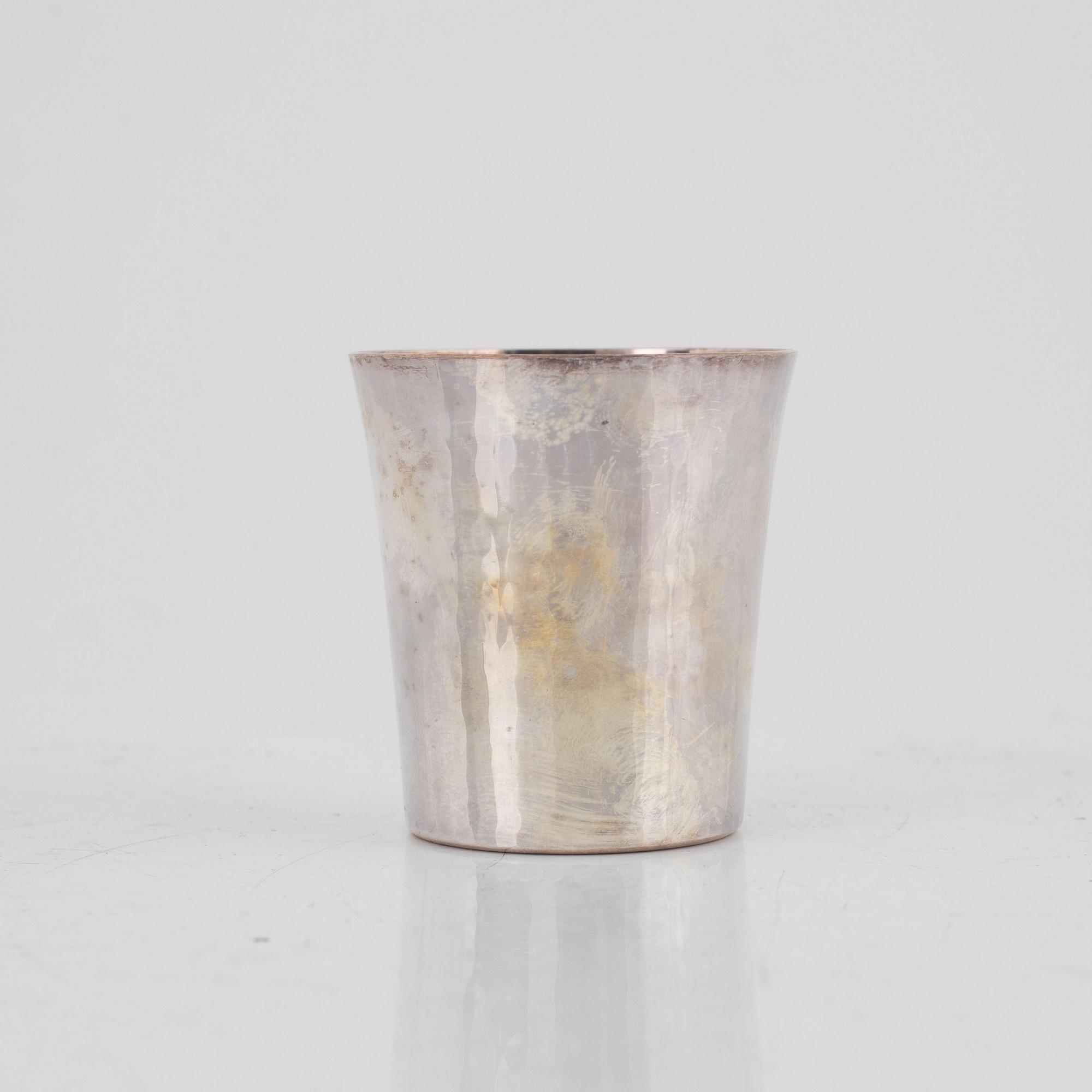 Supkoppar, 8 st, silver, Mema Guld & Silver, Lidköping 1973.