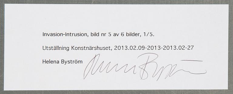 Helena Byström, photograph, signed and numbered 1/5 verso.