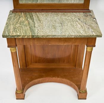 Mirror with console table, Empire style, early 20th century.