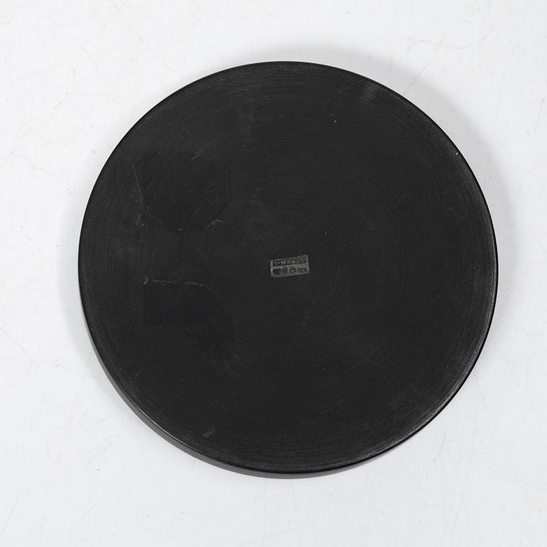 Coasters, 6 pieces, Bakelite and silver, T. Wendt, Helsingborg, 1941.