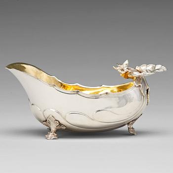 A Swedish Rococo parcel-gilt silver sauce-boat, mark of Niclas Warneck, Karlstad 1765.