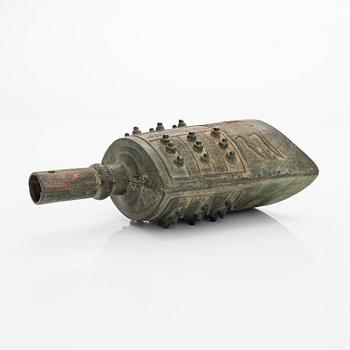 Kello, Zheng, pronssi, arkaainen, myöhäinen Qing-dynastia.