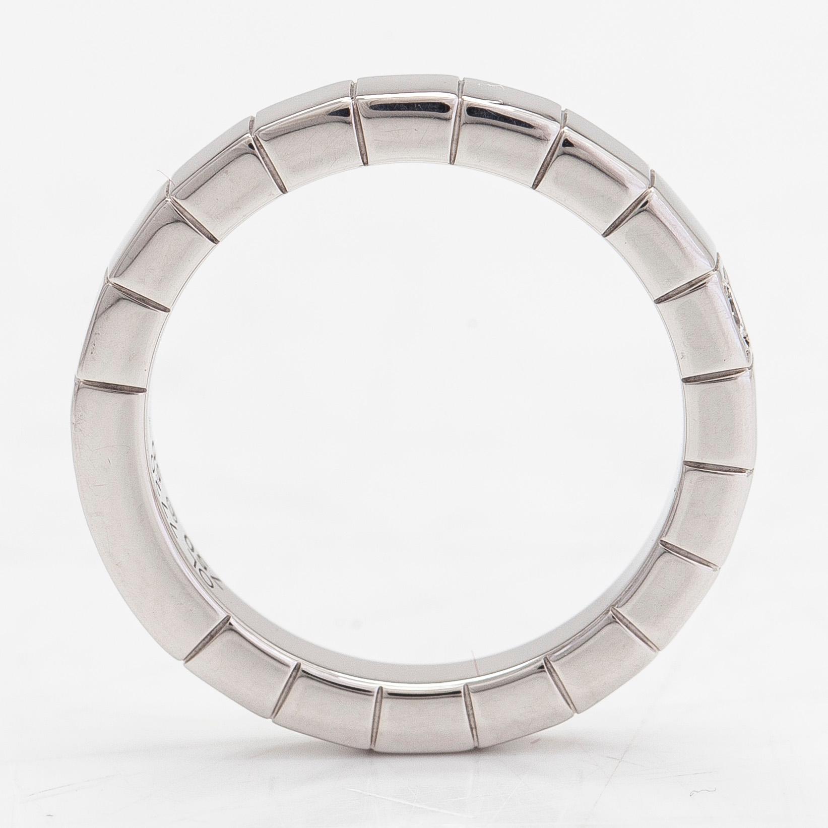 Cartier, ring, "Lanières", 18K vitguld med en diamant, ca 0.04 ct.