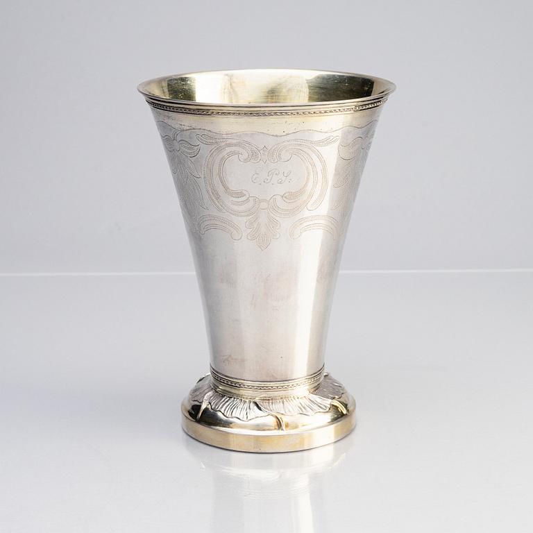 Olof Yttraeus, bägare, silver, Uppsala 1785. Gustaviansk.