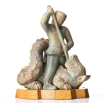 Gunnar Nylund, a unique stoneware sculpture, Rörstrand, Sweden.