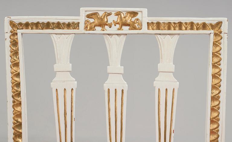 A pair of late Gustavian circa 1800 chairs.