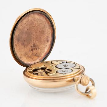 Pocket watch, 14K gold, 34 mm.