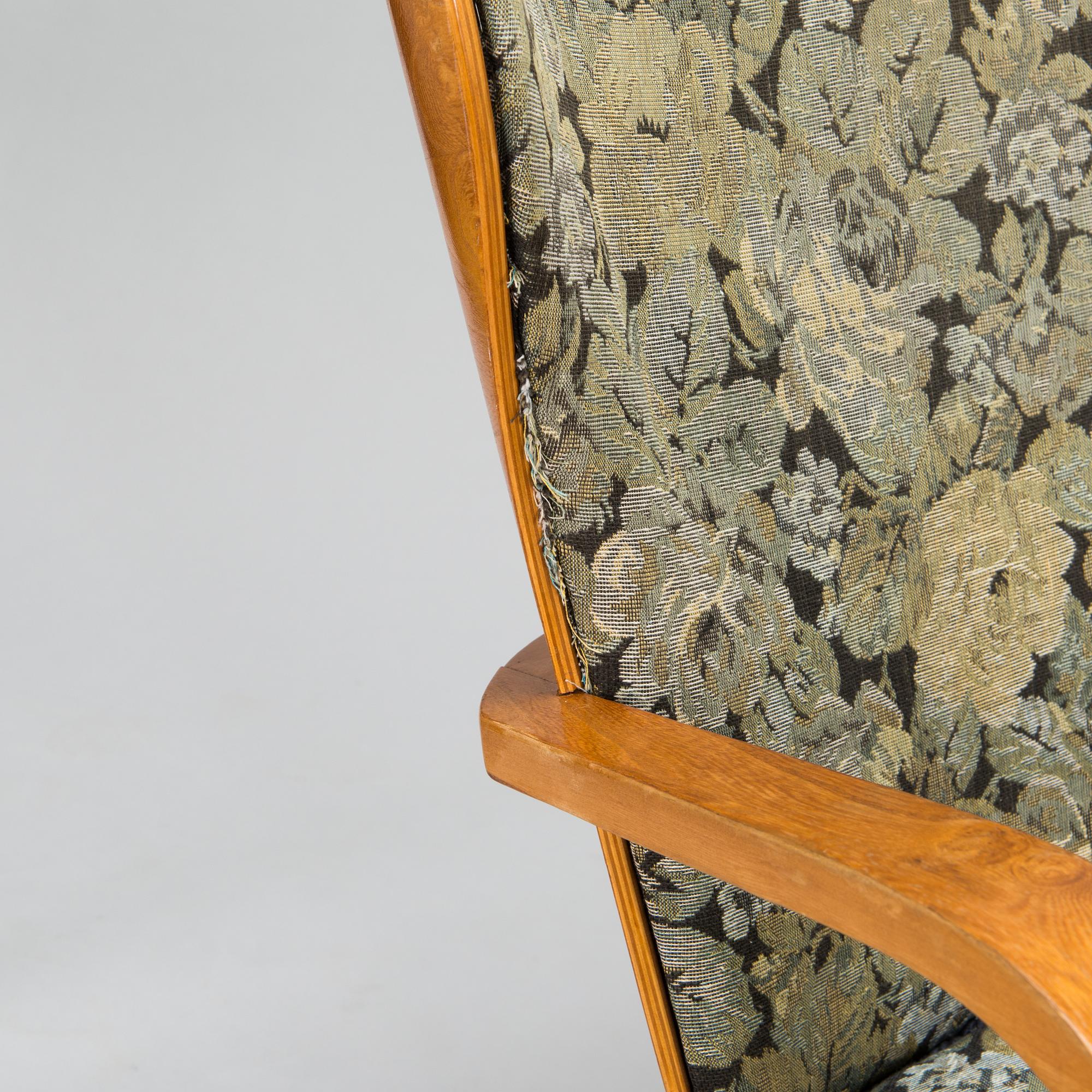 Werner West, fåtöljer, ett par, Wilh. Schaumannin Vaneritehdas Oy, Jyväskylä, Finland 1930-40-tal.