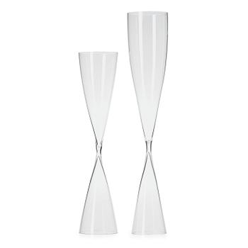 12. Two Ingeborg Lundin hourglass vases, Orrefors, Sweden ca 1953.