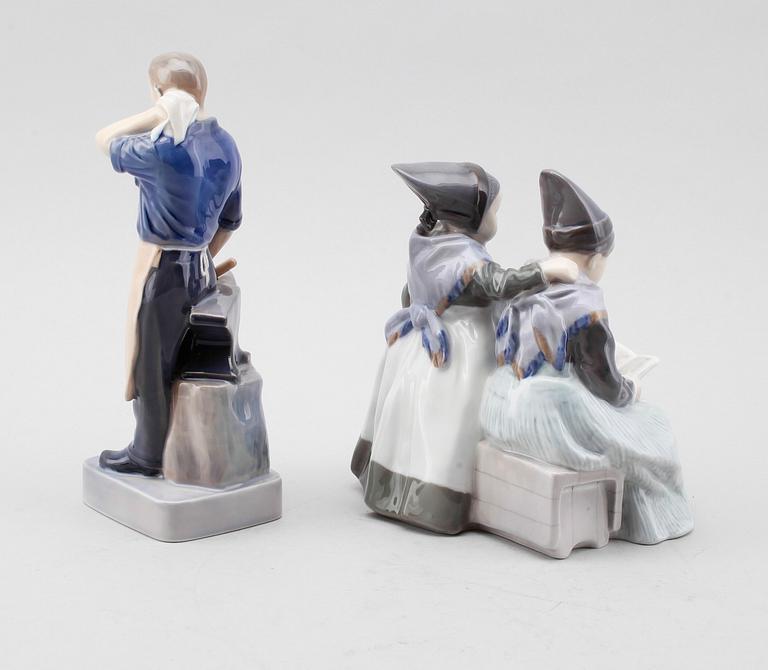 FIGURER, 2 st, porslin, Royal Copenhagen.