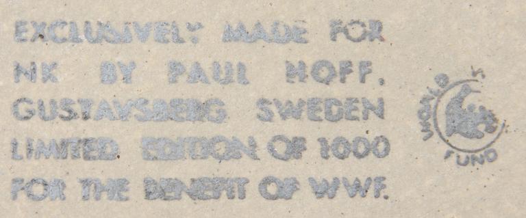 FIGURINER, 2 st, stengods, Lisa Larsson, Gustavsberg för WWF.