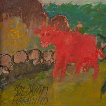 Olle Olsson-Hagalund, Red cow by the sea.