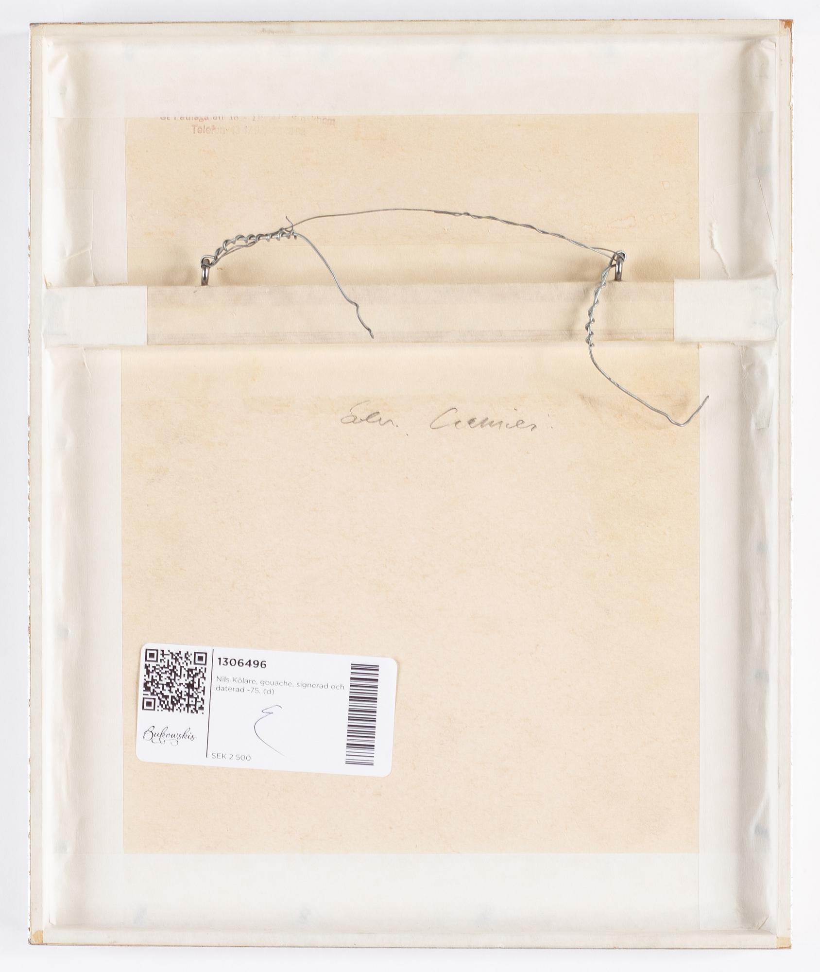 Nils Kölare, gouache, signed and dated -75.