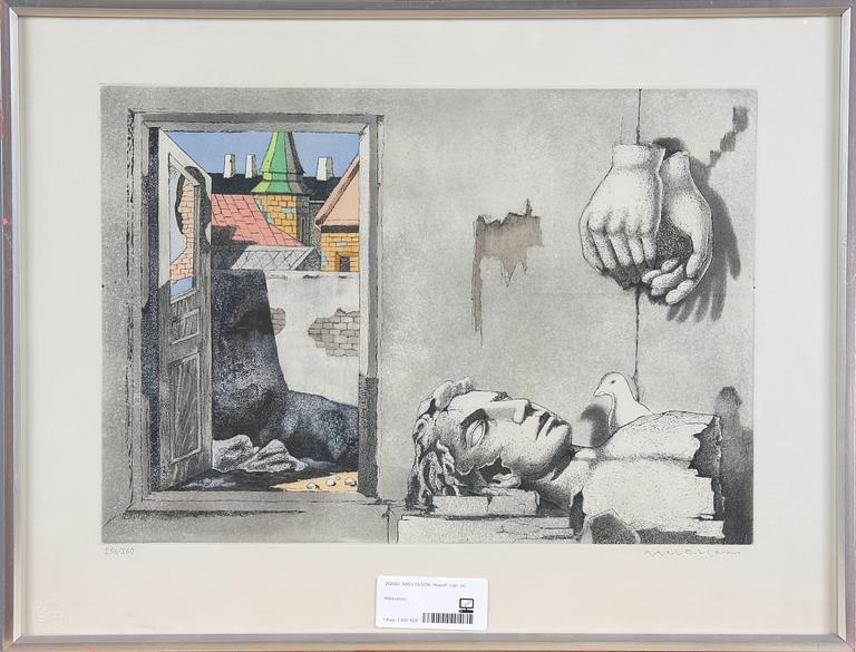 AXEL OLSON, litografi, sign.