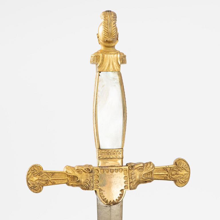 Sword, Swedish, 19th century, for an official with a scabbard.