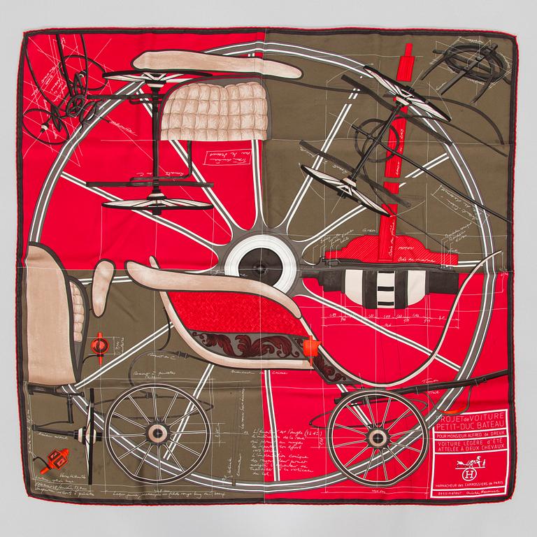 Hermès, scarf, "Project de Voiture Petit - Duc Bateau".