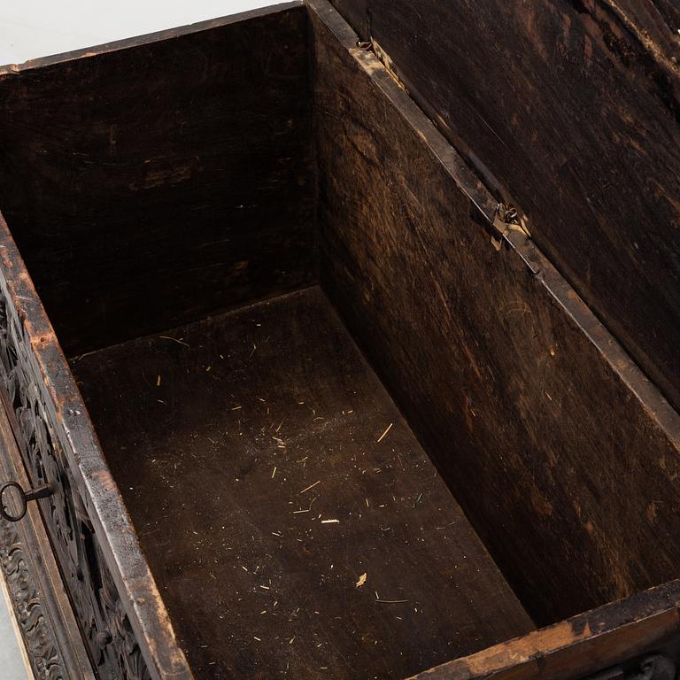 A Baroque style oak chest.