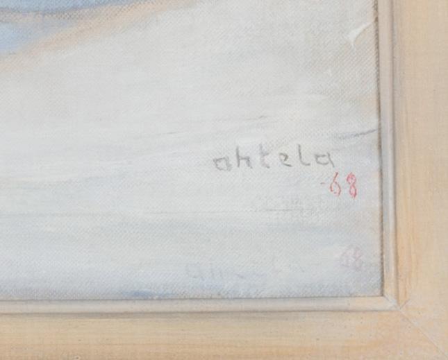 H. (EINAR REUTER) AHTELA, DIMMIGT LANDSKAP.