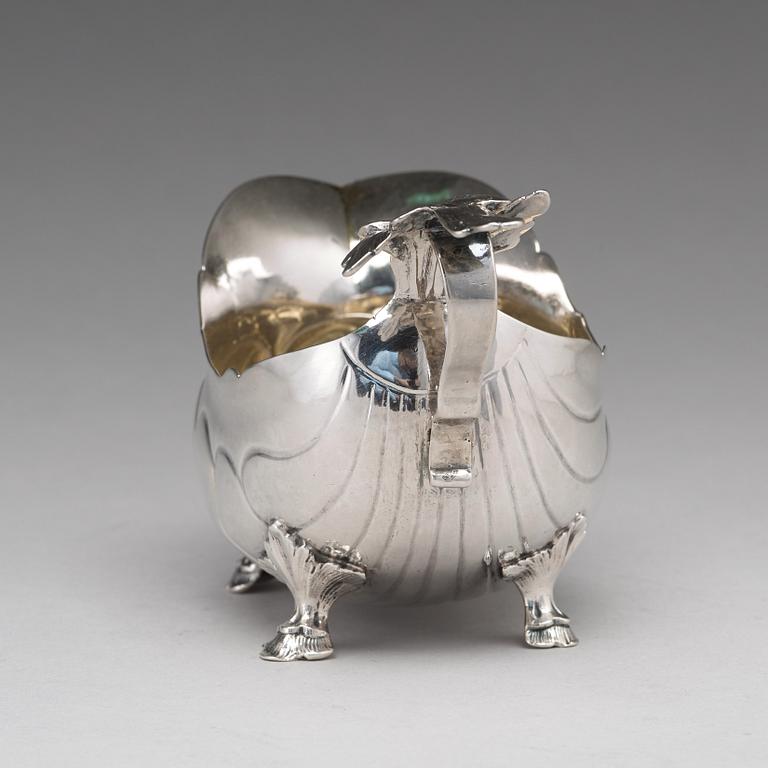 A Swedish 18th century parcel-gilt silver cream-jug, mark of Jonas Thomasson Ronander, Stockholm 1768.