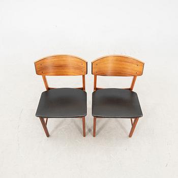 A set of six Danish 1960s jacaranda chairs.
