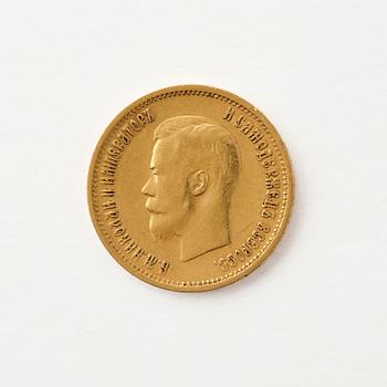 Guldmynt, Nikolaij II, Ryssland, 10 Rubel, 1899.