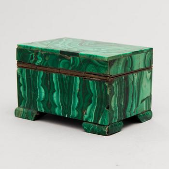 A MALACHITE BOX, Russia early 19th century.