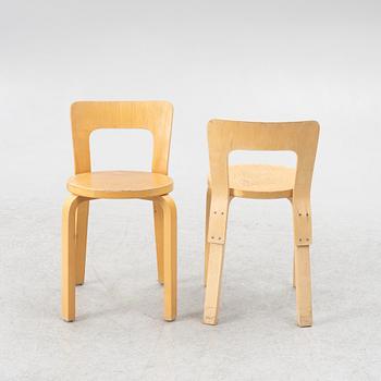 Alvar Aalto, chairs, 3 pcs, model 66 and stool, model 60, Artek, Finland.