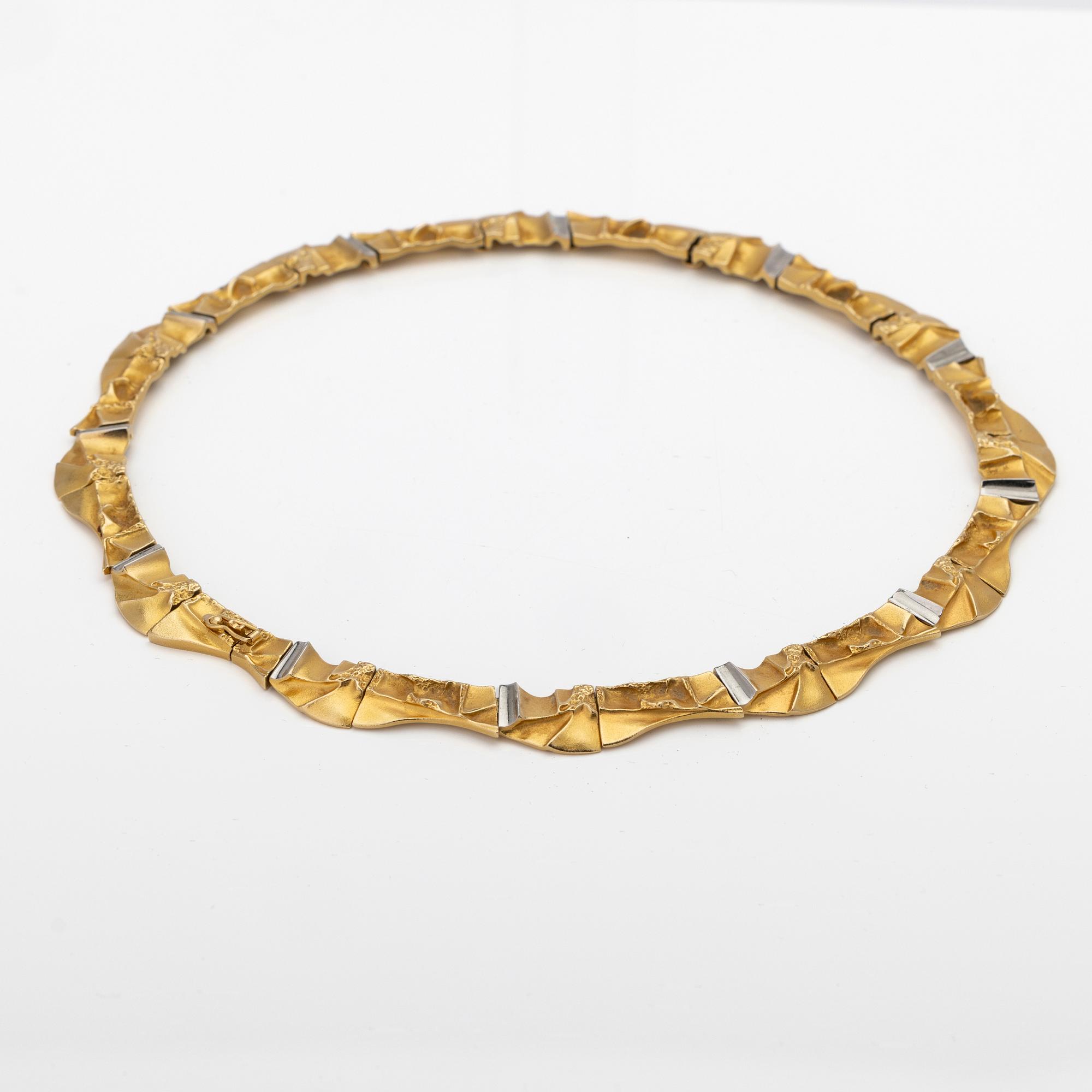 Björn Weckström, Collier, 18k guld och platina för Lapponia, Finland, 1993.