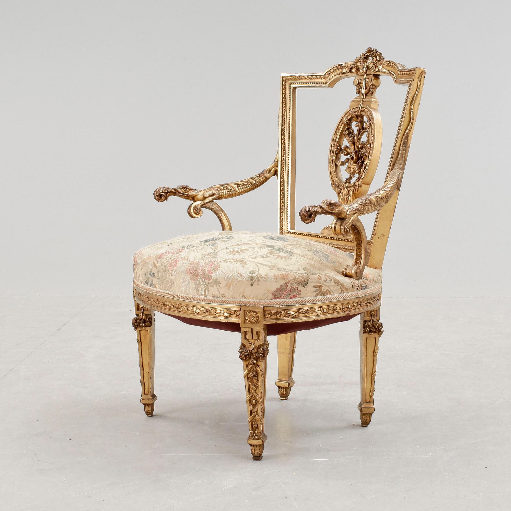 KARMSTOL, louis XVI-stil, 1900-tal.