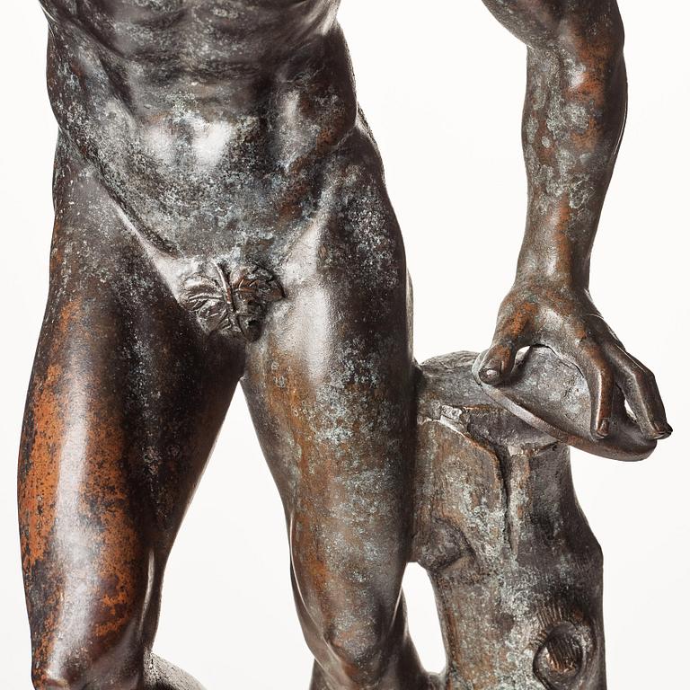 SCULPTURE, probably Italy 18th Century. Satyr with cymbals.
