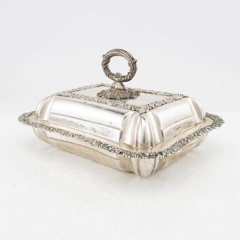 Gustaf Möllenborg, covered serving dish, silver, Stockholm 1856.