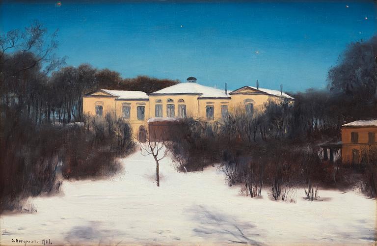 Oskar Bergman, Rosendals palace in winter.