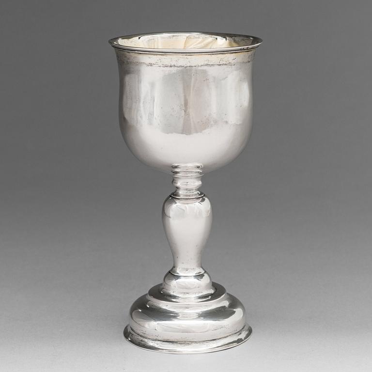 A parcel-gilt silver chalice maker's mark of Aron Gustaf Hochman (Martikainen), Sortavala, 1852.