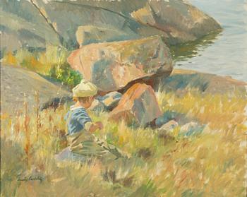 Gustaf Carlström, Pojke vid havsstrand.