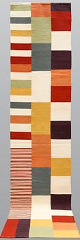 A Kilim runner, modern design, approx. 442 x 78 cm.