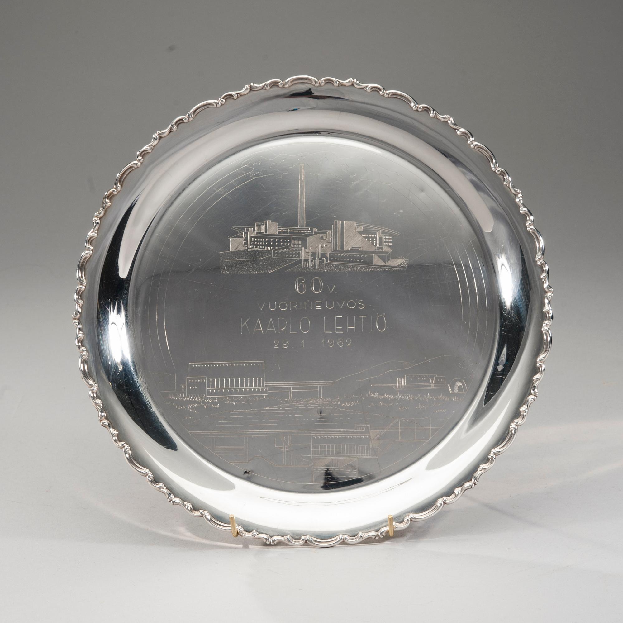 BRICKA, silver, Hopeakeskus, Tavastehus 1961.Vikt 563,7 g.