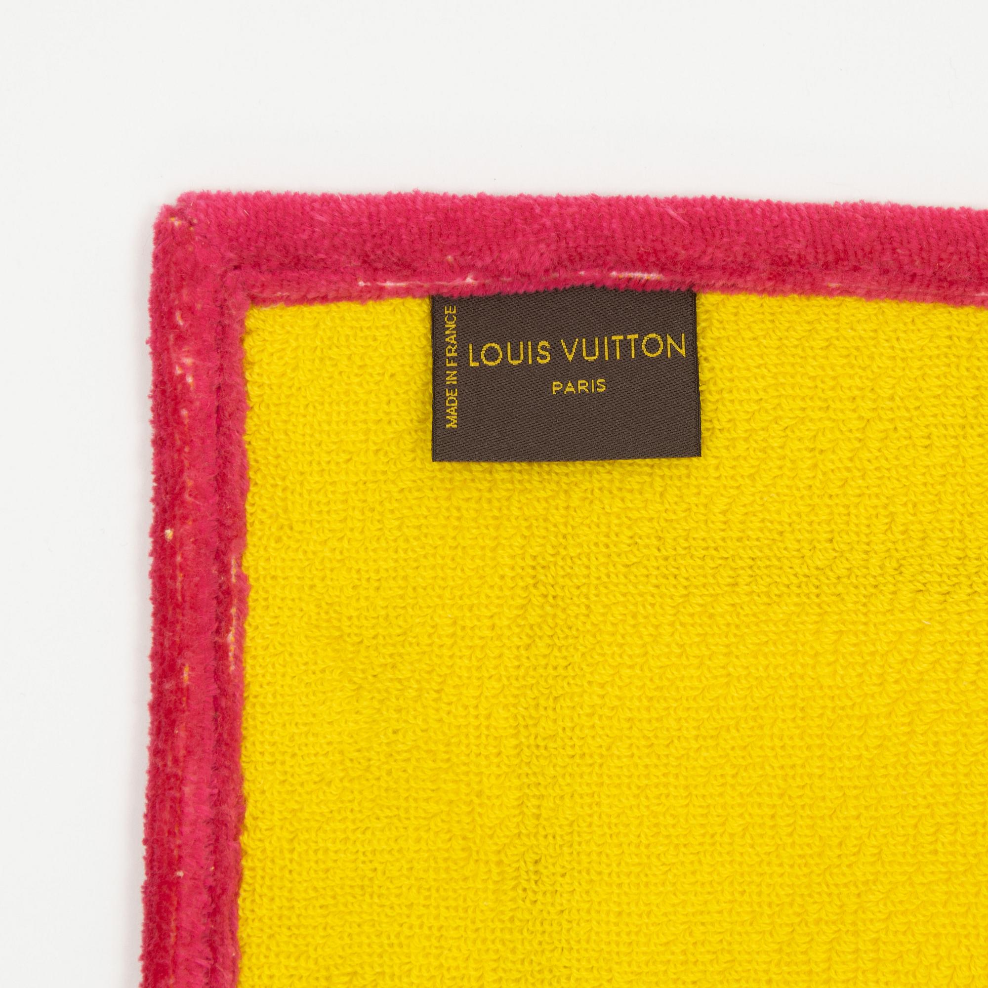Louis Vuitton A limited edition special order multicolor monogram beach towel with leather harness. Bukowskis