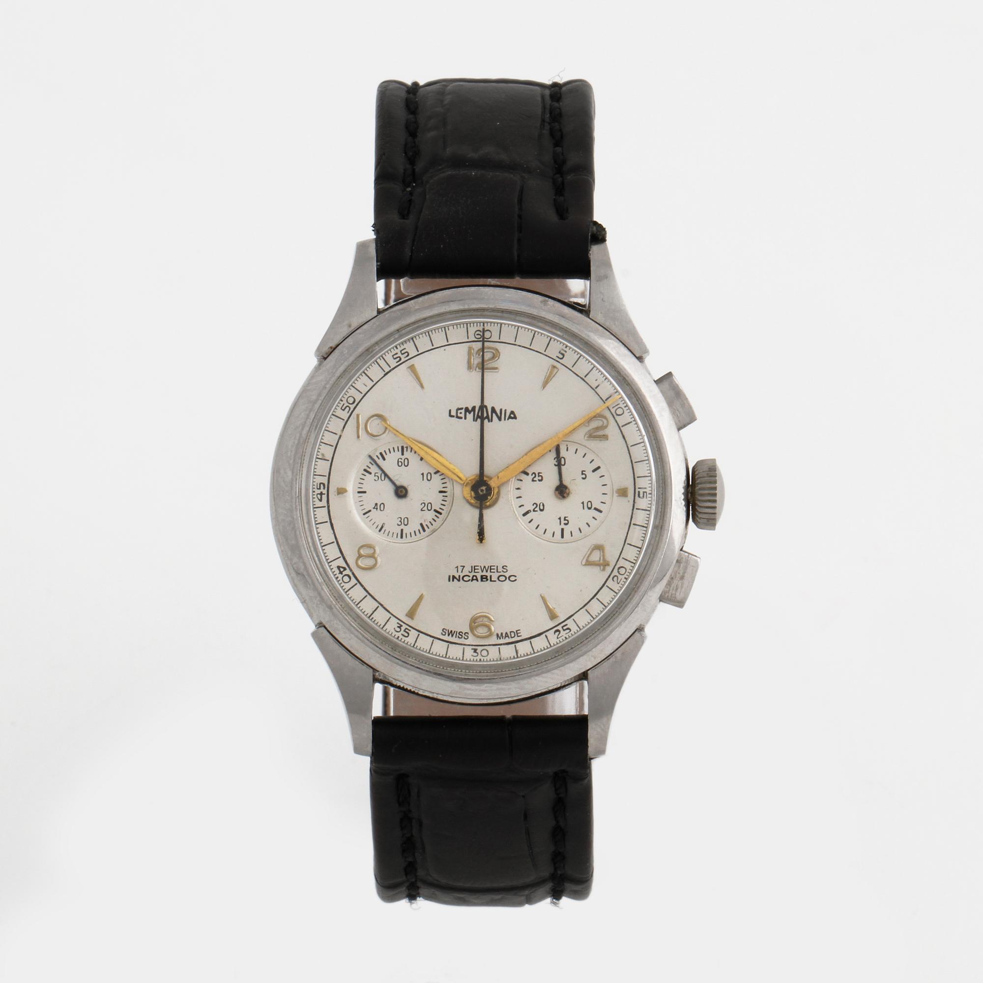 LEMANIA, armbandsur, 35,5 mm, kronograf.
