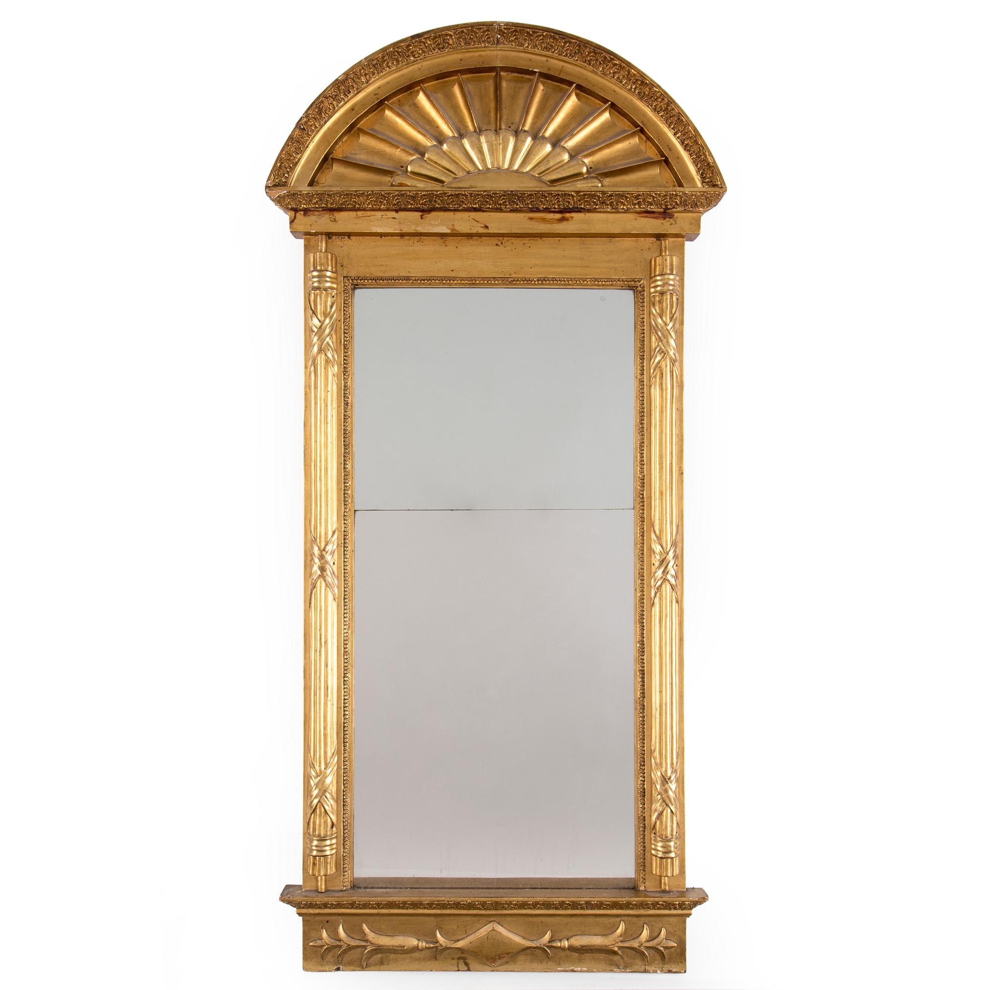 MIRROR, Empire, marked Carl Gustaf Fyrwald, active 1776-1816. Stockholm hallmark.