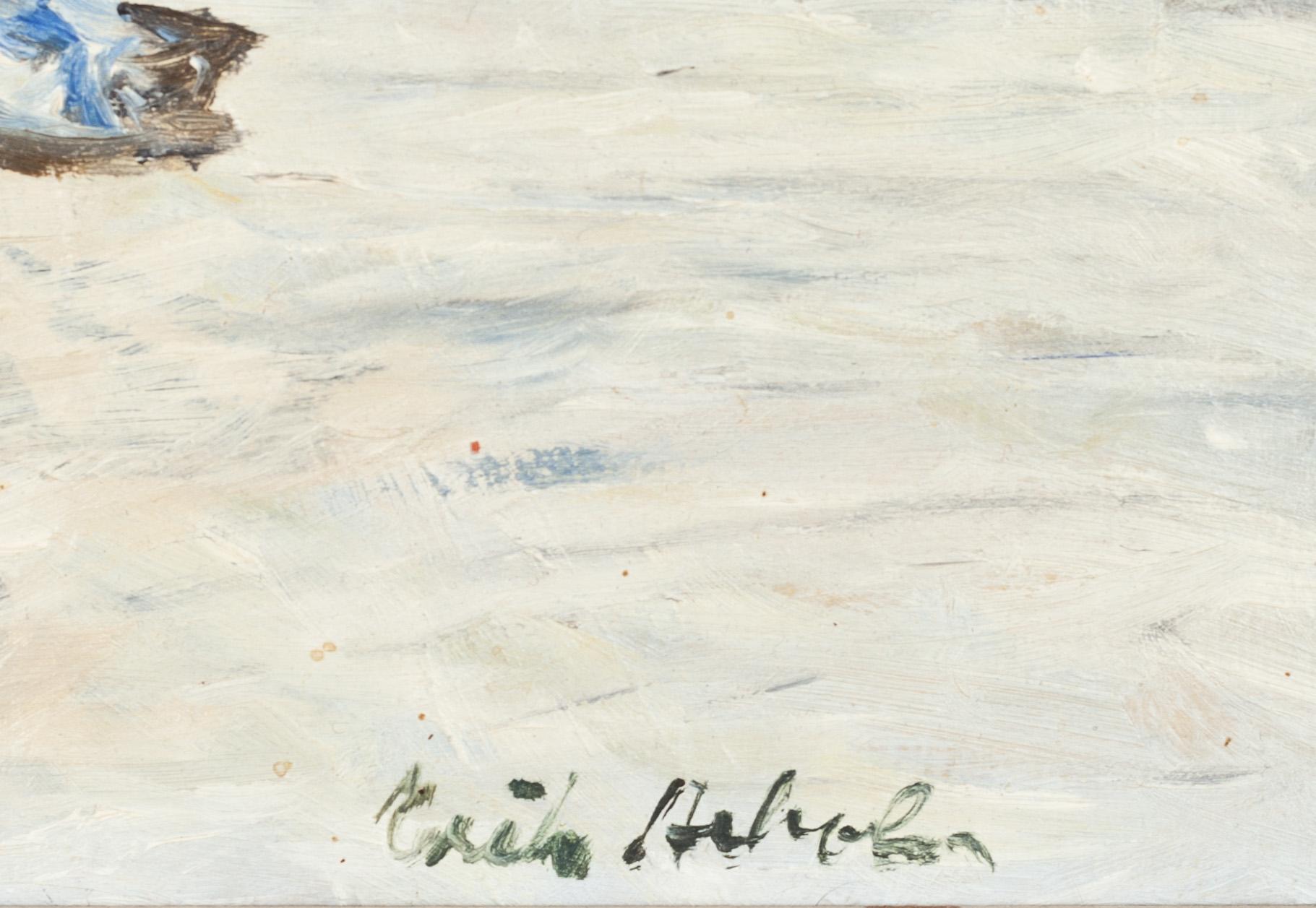 OKÄND KONSTNÄR, olja på pannå, signerad. 1900-talets första hälft.