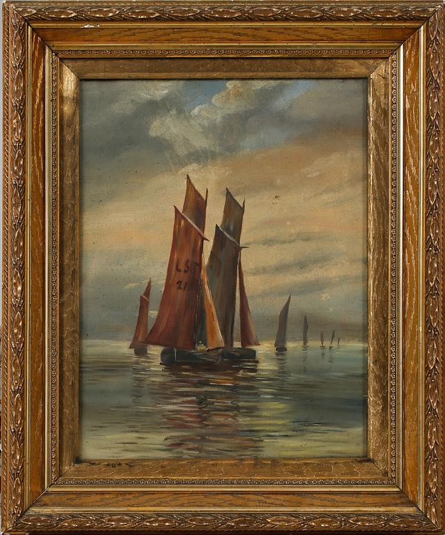 OKÄND KONSTNÄR, olja på duk, 1800/1900-tal.