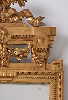 A Gustavian Giltwood mirror by J. Åkerblad and A. Öberg, Stockholm, 1780's.