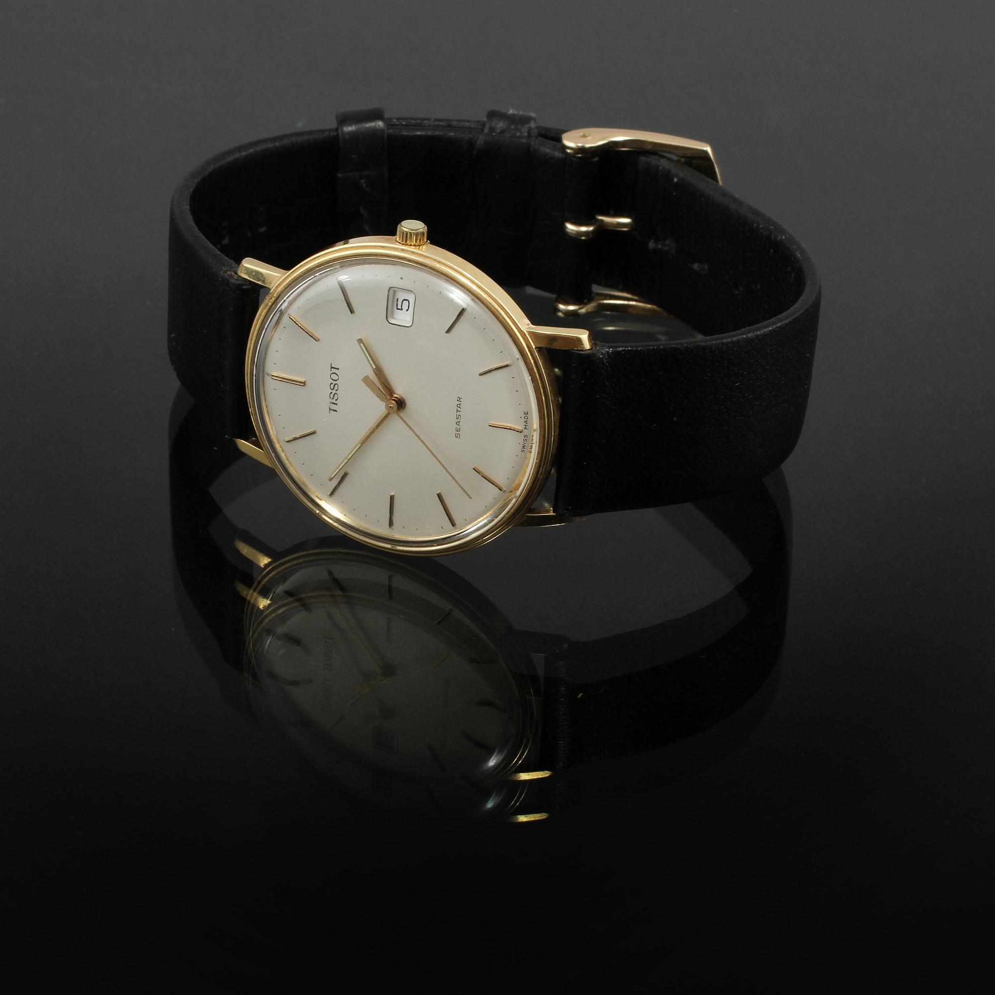 HERRARMBANDSUR, 18 k guld, "seastar", Tissot, 1900-talets senare del.