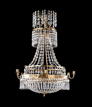 931. A late Gustavian seven-light chandelier.