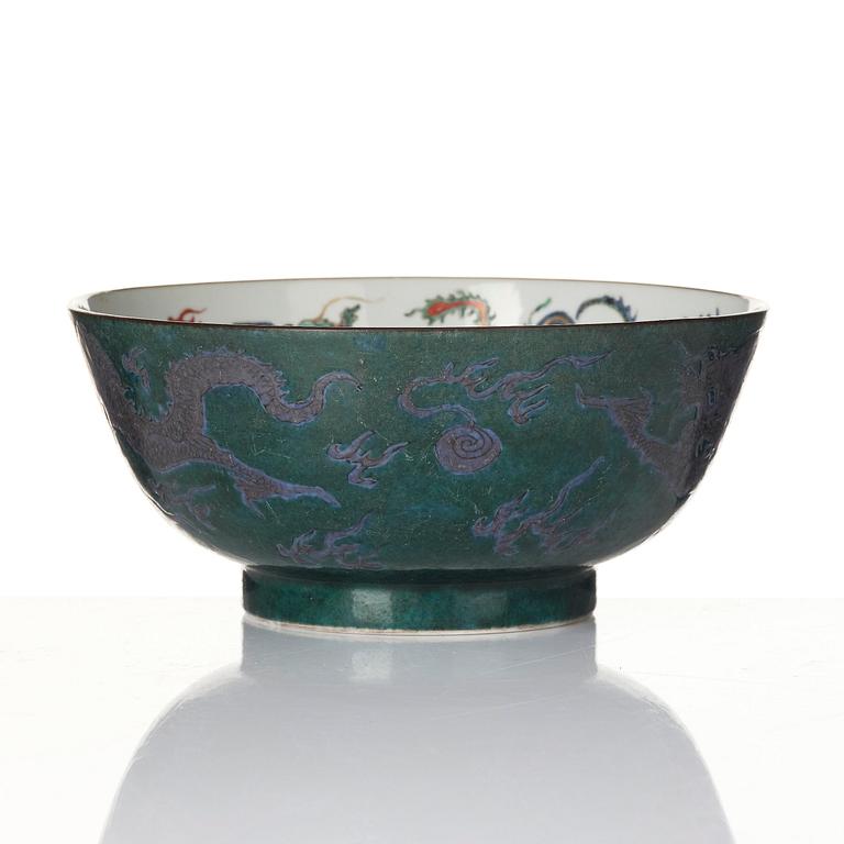 Skål, porslin. Qingdynastin, Kangxi (1662-1722).