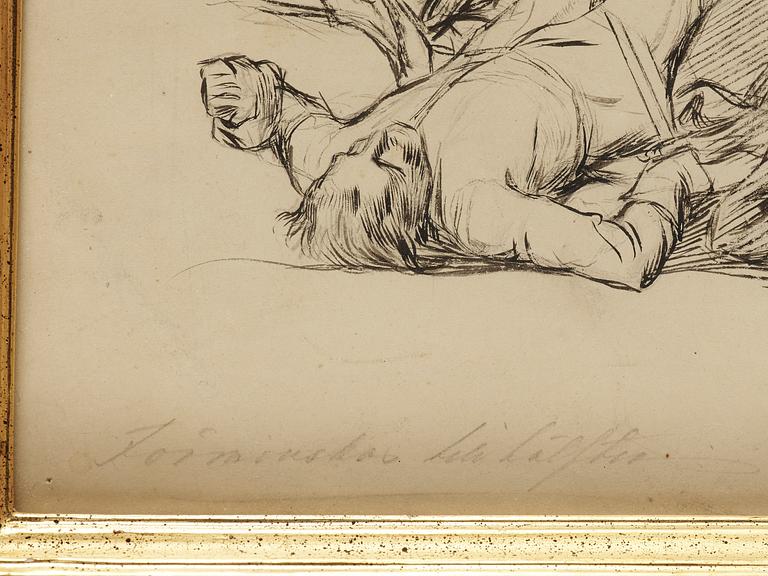 ALBERT EDELFELT, teckning, signerad.